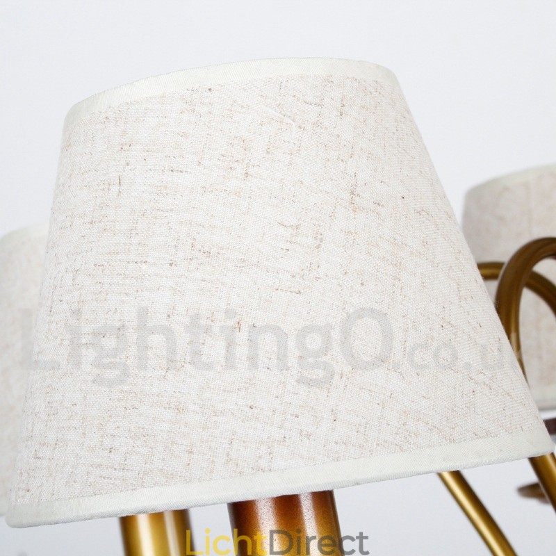 8-lichts moderne, eigentijdse, rustieke, retro kaarsvormige kroonluchter