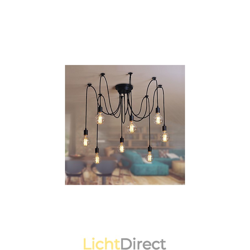 8 lampen kroonluchter hanglamp traditioneel klassiek retro metaal