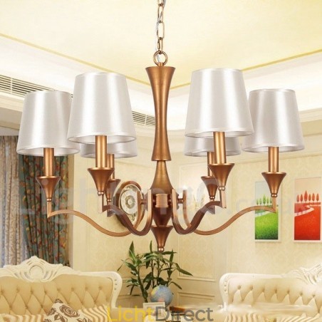 6-lichts kroonluchter in mediterrane stijl met kaarsen