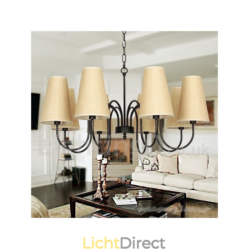 8-lichts moderne rustieke mediterrane stijl kaars-stijl kroonluchter