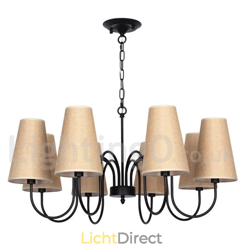 8-lichts moderne rustieke mediterrane stijl kaars-stijl kroonluchter