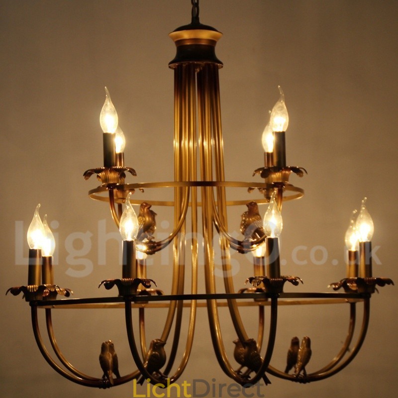 12-lichts retro kaars-stijl kroonluchter