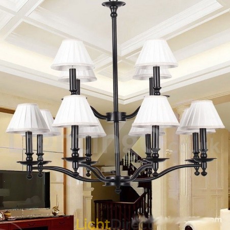 12 Licht Retro Rustieke Grote 2-laags Kaars Stijl Kroonluchter 12 Licht Retro Rustieke Grote 2-laags Kaars Stijl Kroonluchter