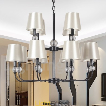 12 Licht Rustieke Retro Zwarte 2-laags Grote Kroonluchter Kaars Stijl Kroonluchter 12 Licht Rustieke Retro Zwarte 2-laags Grote Kroonluchter Kaars Stijl Kroonluchter