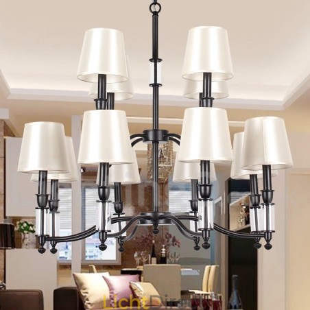12 Licht Rustieke Retro Zwarte 2-laags Grote Kroonluchter Kaars Stijl Kroonluchter 12 Licht Rustieke Retro Zwarte 2-laags Grote Kroonluchter Kaars Stijl Kroonluchter