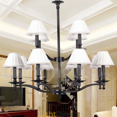 12 Licht Retro 2-laags Grote Kroonluchter Kaars Stijl Kroonluchter