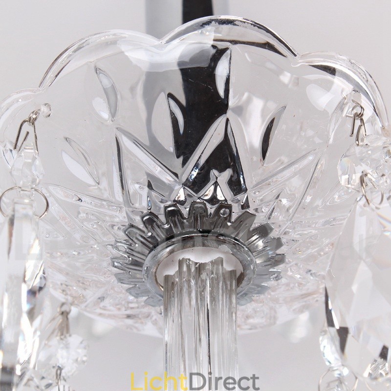 6-lichts moderne K9-kristallen kaars-stijl kroonluchter