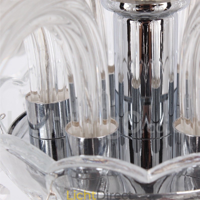 6-lichts moderne K9-kristallen kaars-stijl kroonluchter
