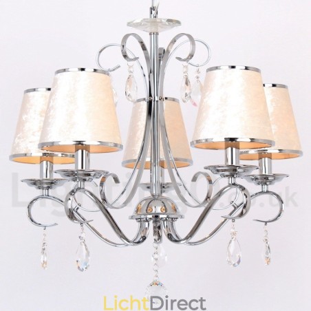 5-lichts moderne K9-kristallen kaars-stijl kroonluchter