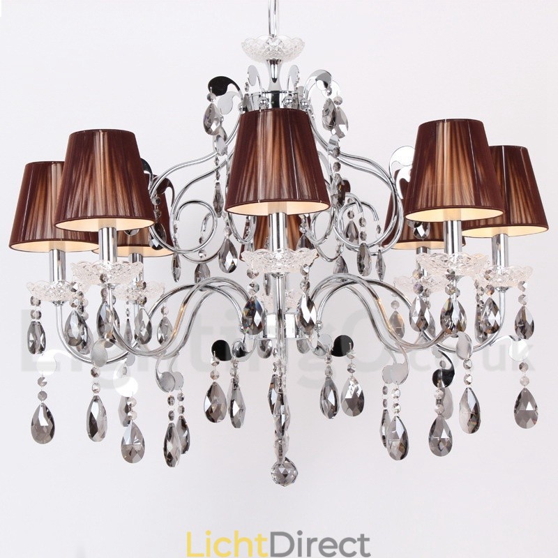 8-lichts moderne K9-kristallen kaars-stijl kroonluchter