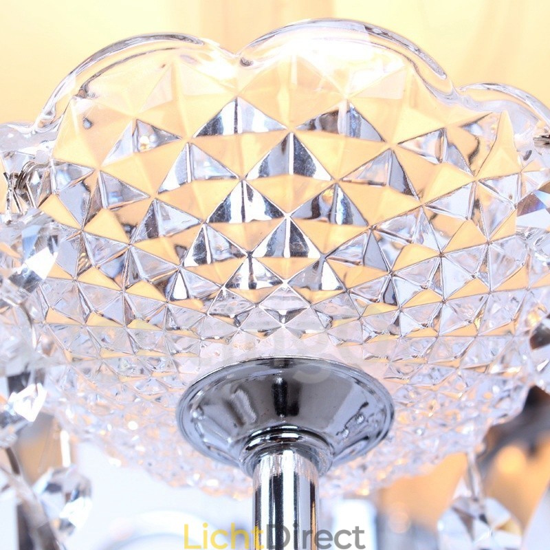 8-lichts moderne K9-kristallen kaars-stijl kroonluchter