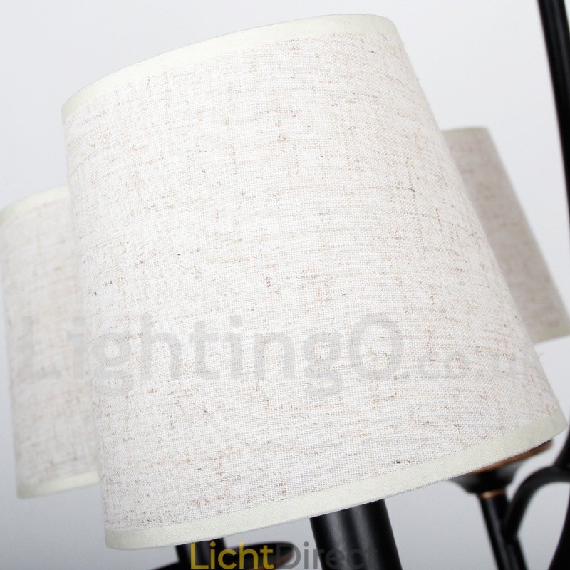 5-lichts rustieke retro zwarte eigentijdse kaars-stijl kroonluchter