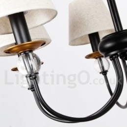 6-lichts rustieke retro zwarte mediterrane stijl eigentijdse kaarsstijl kroonluchter