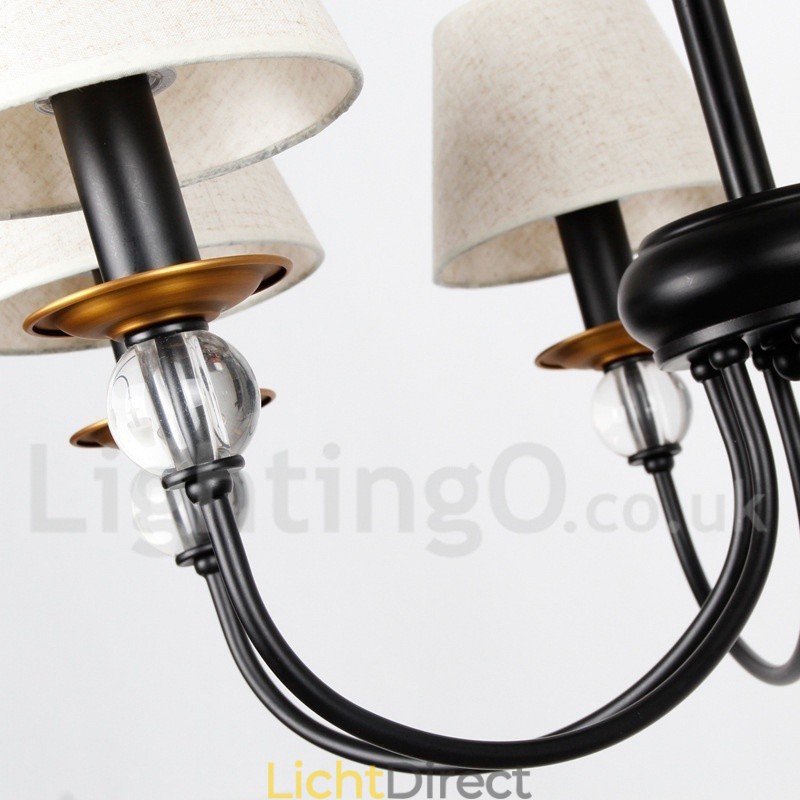 6-lichts rustieke retro zwarte mediterrane stijl eigentijdse kaarsstijl kroonluchter