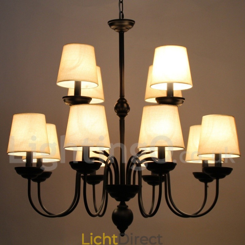 12 Licht Rustieke 2-laags Retro Hedendaagse Kaars Stijl Kroonluchter