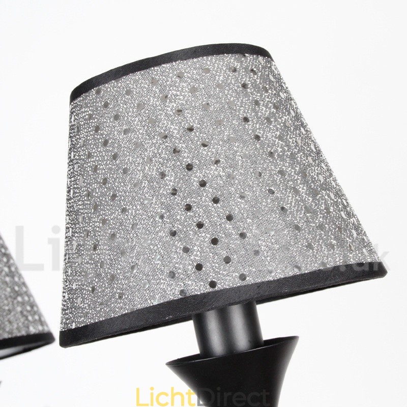 6-lichts rustieke moderne eigentijdse retro zwarte kaars-stijl kroonluchter