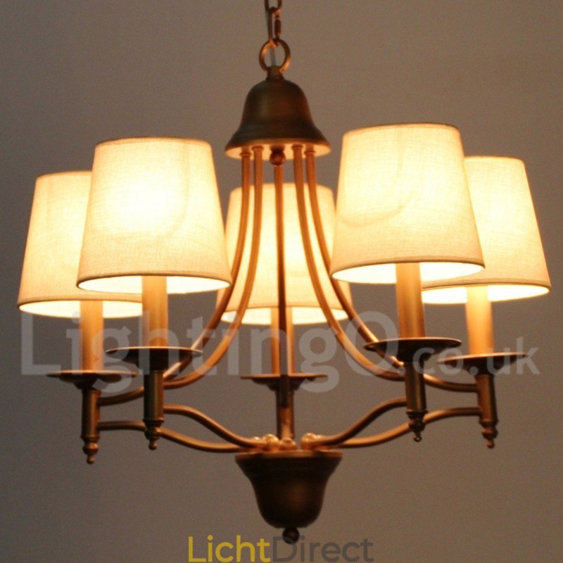 5-lichts rustieke retro mediterrane stijl kaars-stijl kroonluchter