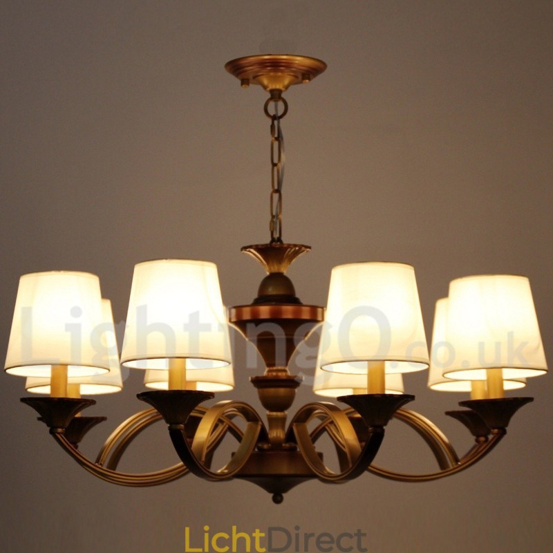 8-lichts retro mediterrane stijl rustieke kaars-stijl kroonluchter