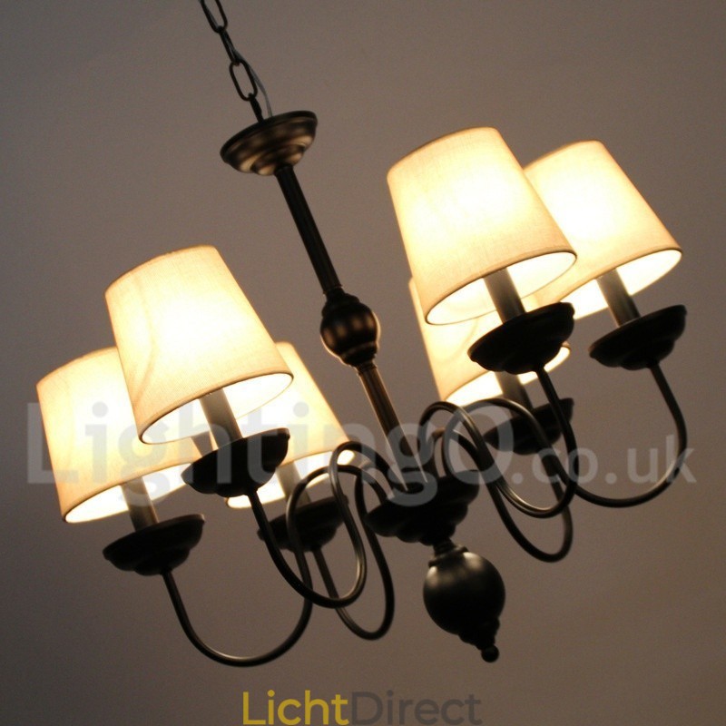6-lichts rustieke retro eigentijdse kaars-stijl kroonluchter