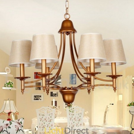 6-lichts rustieke retro mediterrane stijl kaars-stijl kroonluchter