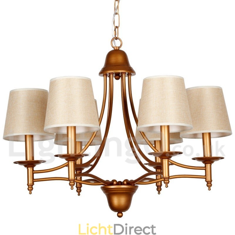 6-lichts rustieke retro mediterrane stijl kaars-stijl kroonluchter