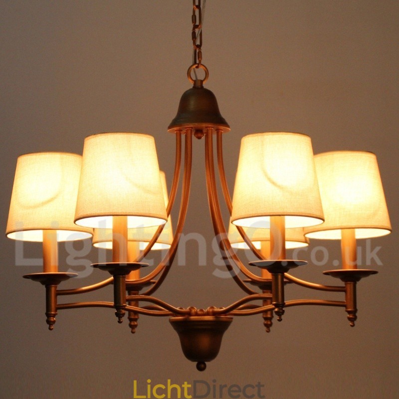 6-lichts rustieke retro mediterrane stijl kaars-stijl kroonluchter