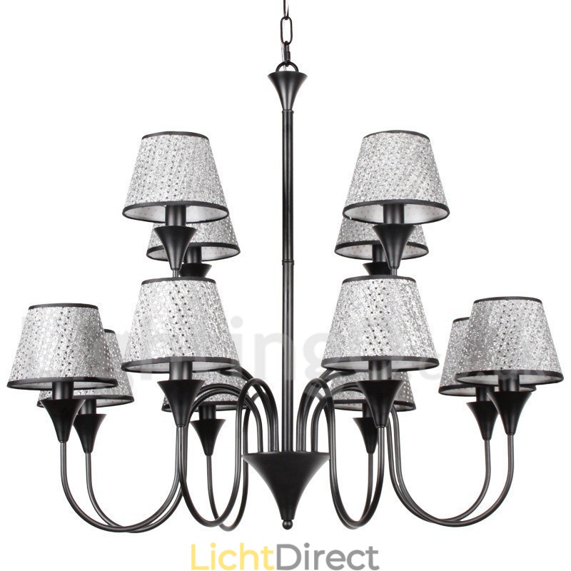 12 Licht Rustieke Moderne Hedendaagse Retro Zwarte Kaars Stijl Kroonluchter
