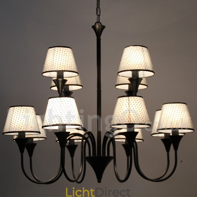 12 Licht Rustieke Moderne Hedendaagse Retro Zwarte Kaars Stijl Kroonluchter