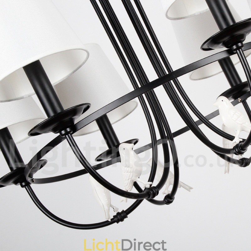 12 Licht Retro Zwarte Mediterrane Stijl Rustieke Hedendaagse Kaars Stijl Kroonluchter