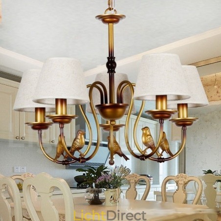 5-lichts moderne, eigentijdse, rustieke, retro kaarsvormige kroonluchter