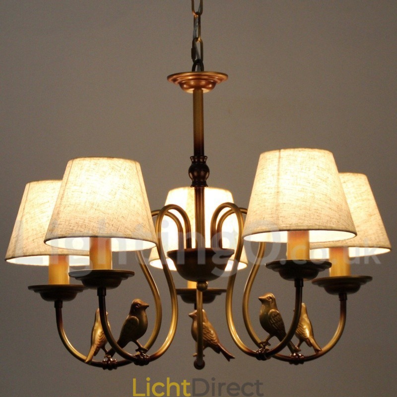 5-lichts moderne, eigentijdse, rustieke, retro kaarsvormige kroonluchter