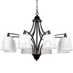 8-lichts rustieke retro eigentijdse kaars-stijl kroonluchter