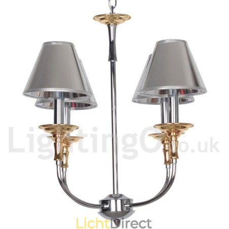 4-lichts moderne, eigentijdse chromen kaars-stijl kroonluchter 4-lichts moderne, eigentijdse chromen kaars-stijl kroonluchter