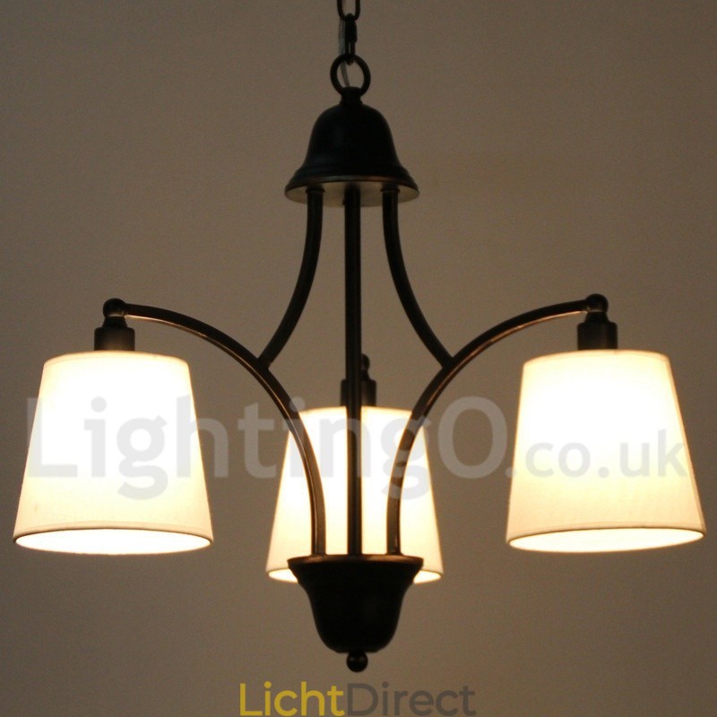 3-lichts rustieke retro eigentijdse kaars-stijl kroonluchter