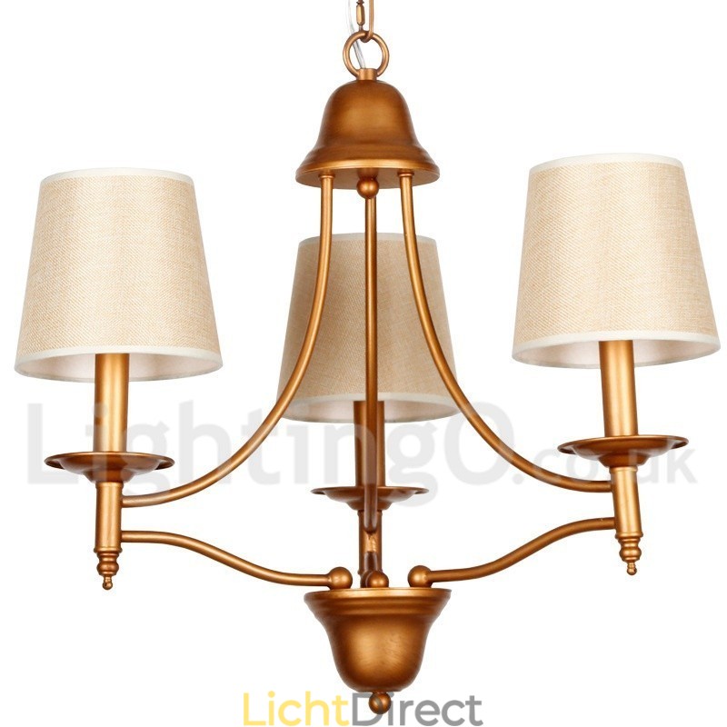 3-lichts rustieke retro mediterrane stijl kaars-stijl kroonluchter
