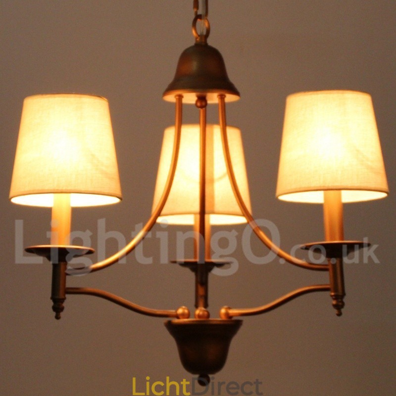 3-lichts rustieke retro mediterrane stijl kaars-stijl kroonluchter
