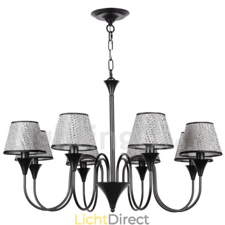 8-lichts rustieke moderne eigentijdse retro zwarte kaars-stijl kroonluchter 8-lichts rustieke moderne eigentijdse retro zwarte kaars-stijl kroonluchter