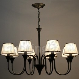 8-lichts rustieke moderne eigentijdse retro zwarte kaars-stijl kroonluchter
