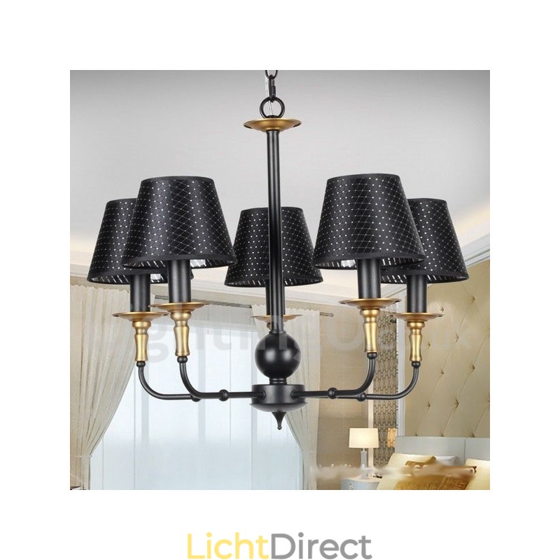 5-lichts retro rustieke kaars-stijl kroonluchter