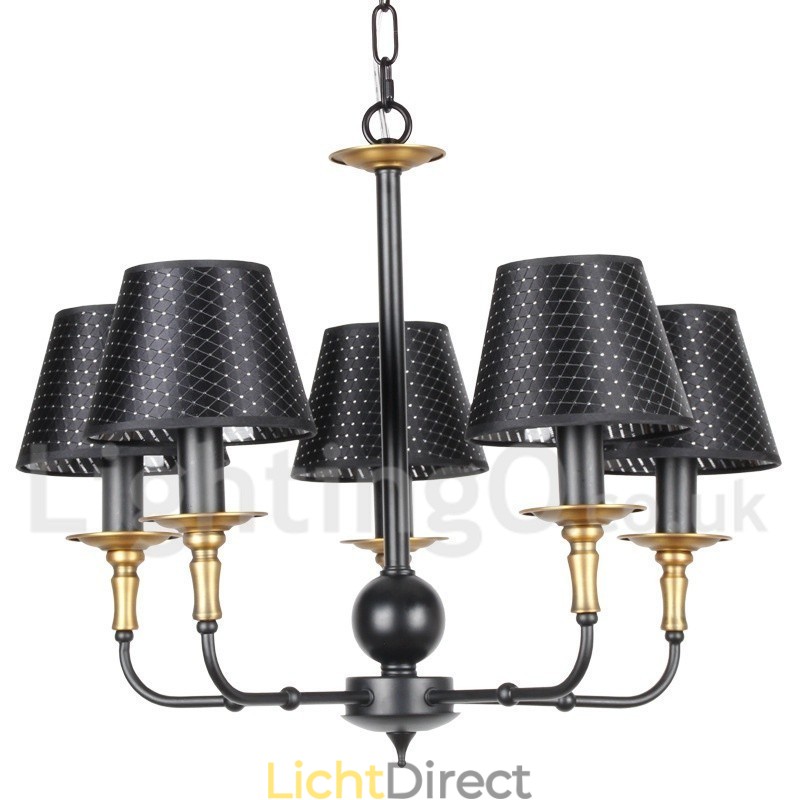 5-lichts retro rustieke kaars-stijl kroonluchter