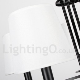 6-lichts retro zwarte mediterrane stijl rustieke eigentijdse kaars-stijl kroonluchter