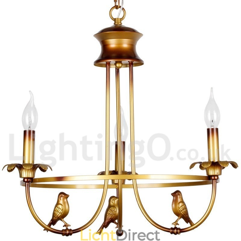 3-lichts retro kaars-stijl kroonluchter