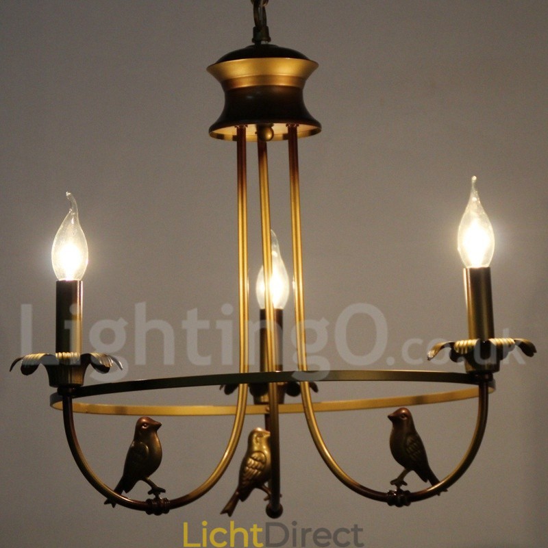 3-lichts retro kaars-stijl kroonluchter