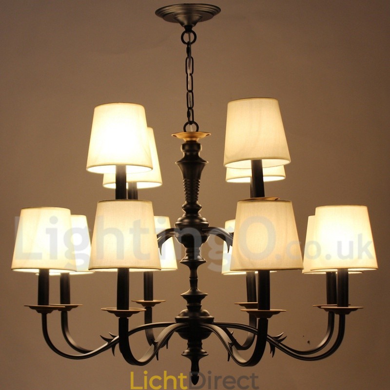 12 Lichts Rustieke Retro Kaars Stijl Kroonluchter