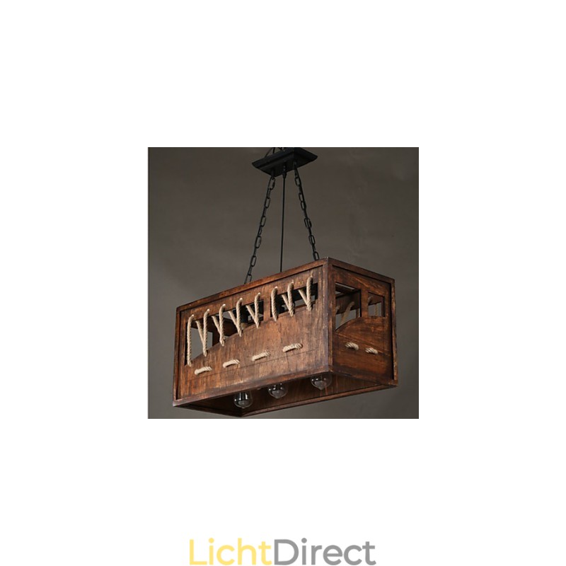 Minimalistische houten kroonluchter