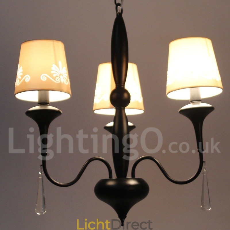 3-lichts kroonluchter in mediterrane stijl met kaarsen