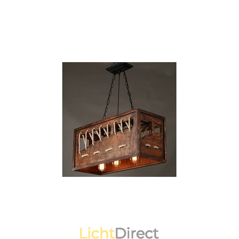 Minimalistische houten kroonluchter