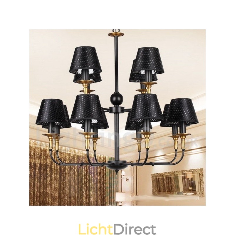 12 Licht Retro Rustieke 2-laags Kaars Stijl Kroonluchter