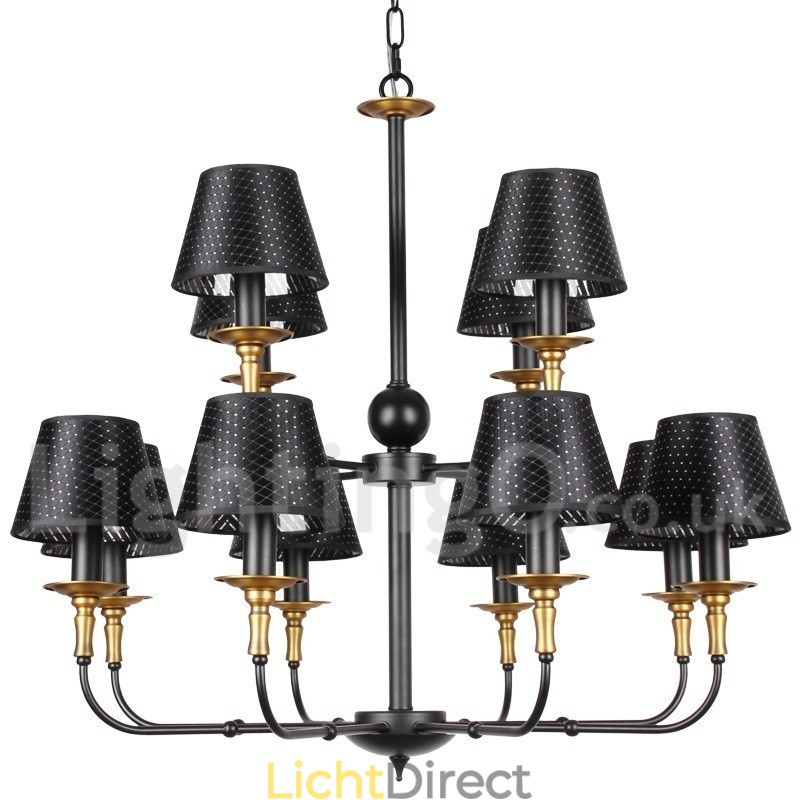 12 Licht Retro Rustieke 2-laags Kaars Stijl Kroonluchter