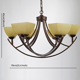 Kroonluchter 6 lampen Traditioneel Klassiek Vintage Metaal